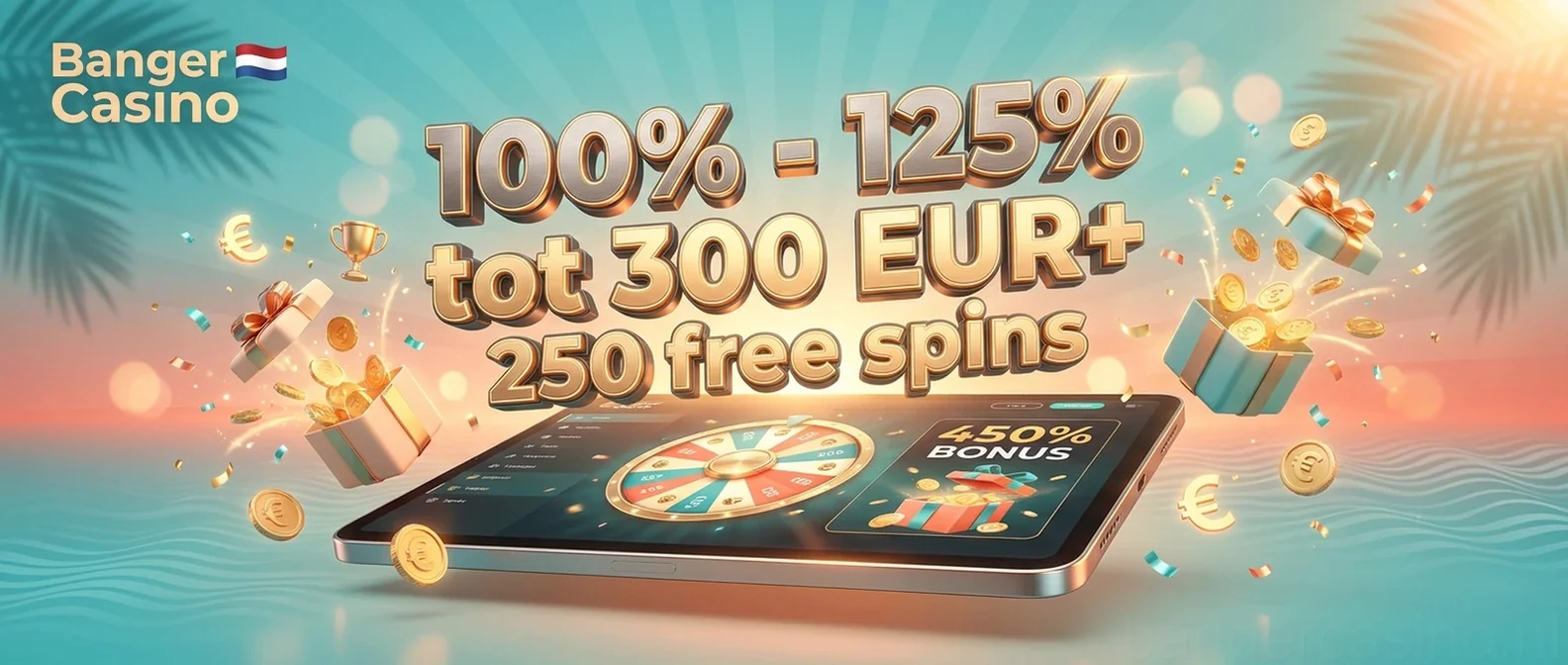 100% - 125% tot 300 EUR+ 250 free spins